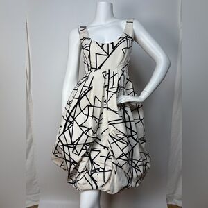 Oscar de la Renta 2012 Resort Runway Sample Silk Picasso Print Bubble Dress Size